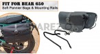 For Royal Enfield Bear 650 Soft Pannier Bags and Mounting Rails Black - SPAREZO